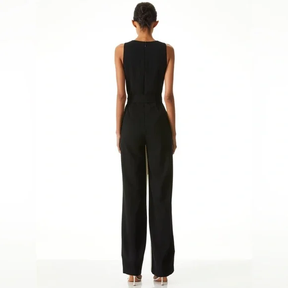 NWT Alice + Olivia Black and White Jumpsuit Size 8 MSRP $440 - Picture 3 of 7